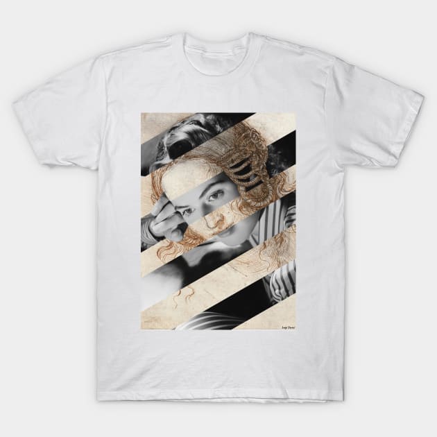 Head of Woman by Leonardo da Vinci and Ingrid B. T-Shirt by luigi-tarini